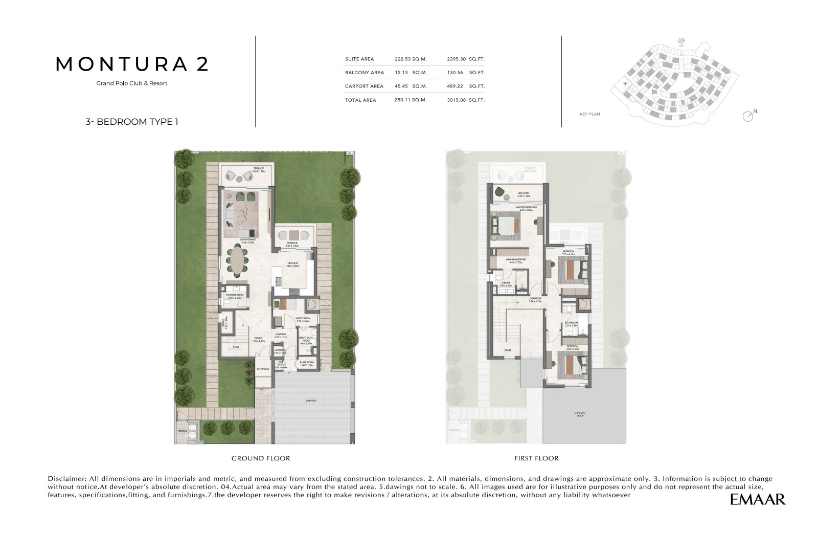 Floor plan for 3 Bedroom Villa at The Heights