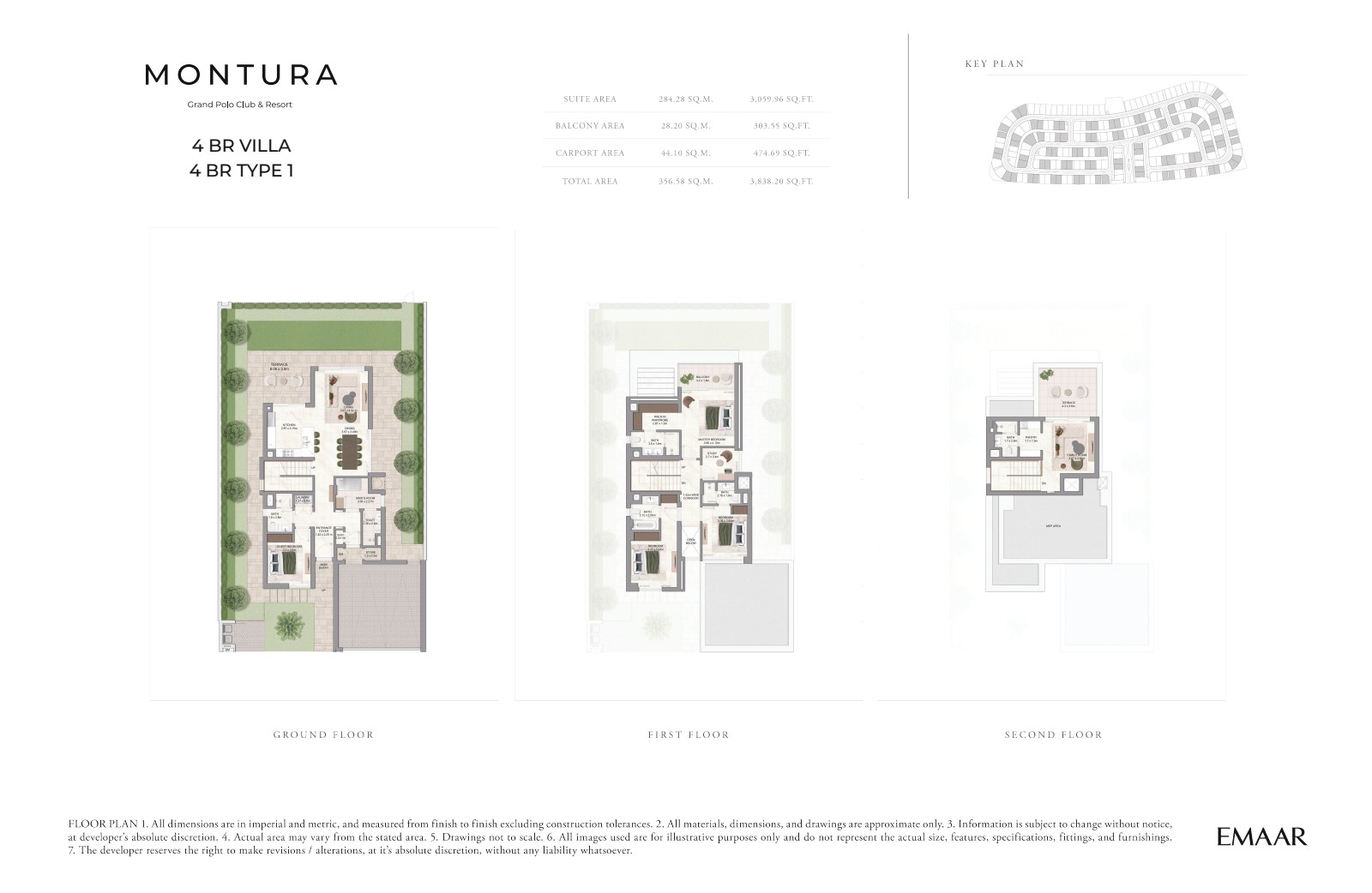 Floor plan for 4 Bedroom Villa at The Heights